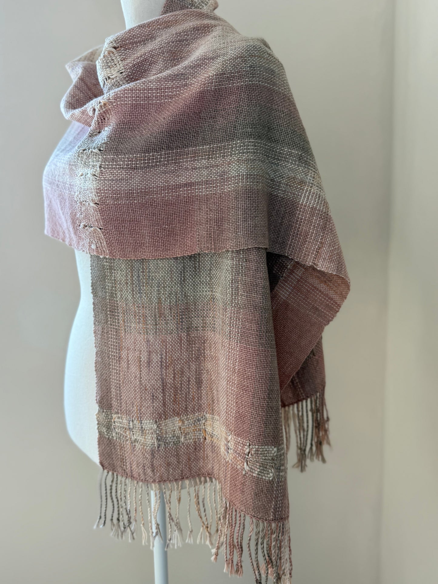 Coquina Spanish Lace Hand-Dyed Merino/Cotton Wrap