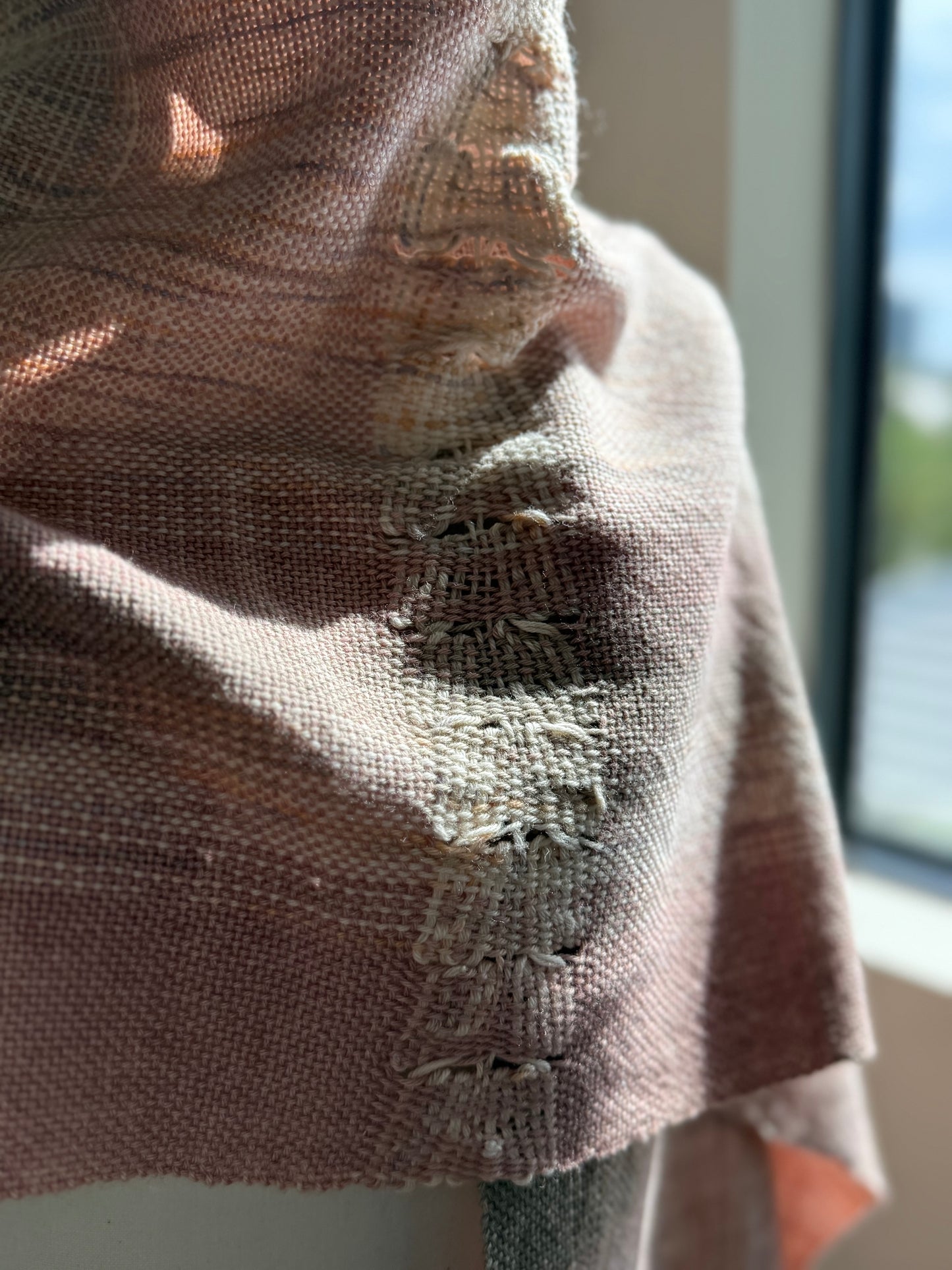 Coquina Spanish Lace Hand-Dyed Merino/Cotton Wrap