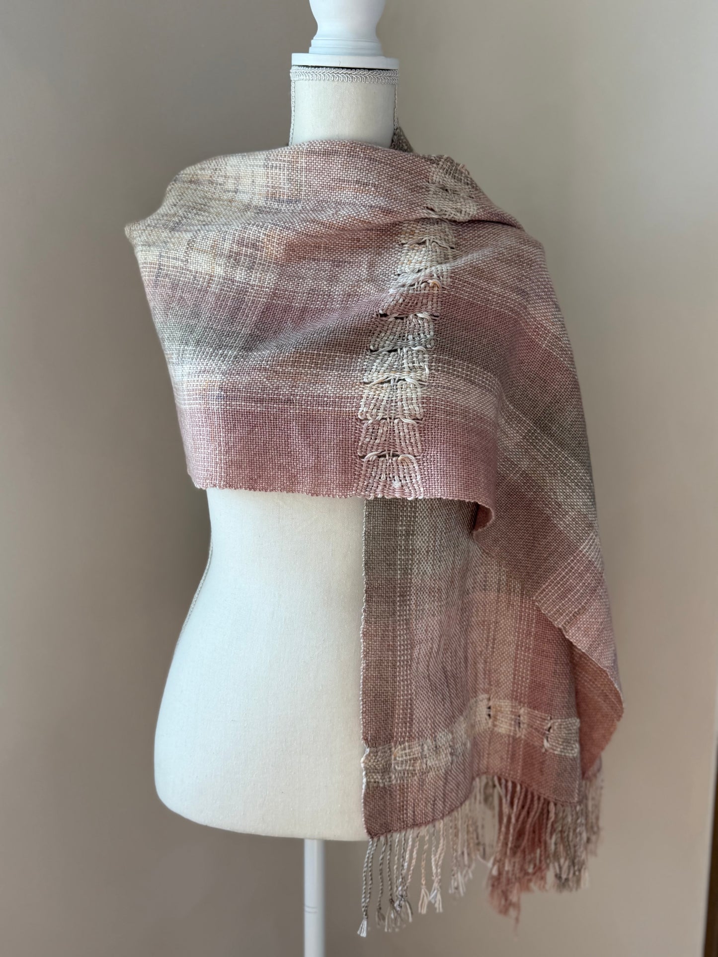 Coquina Spanish Lace Hand-Dyed Merino/Cotton Wrap