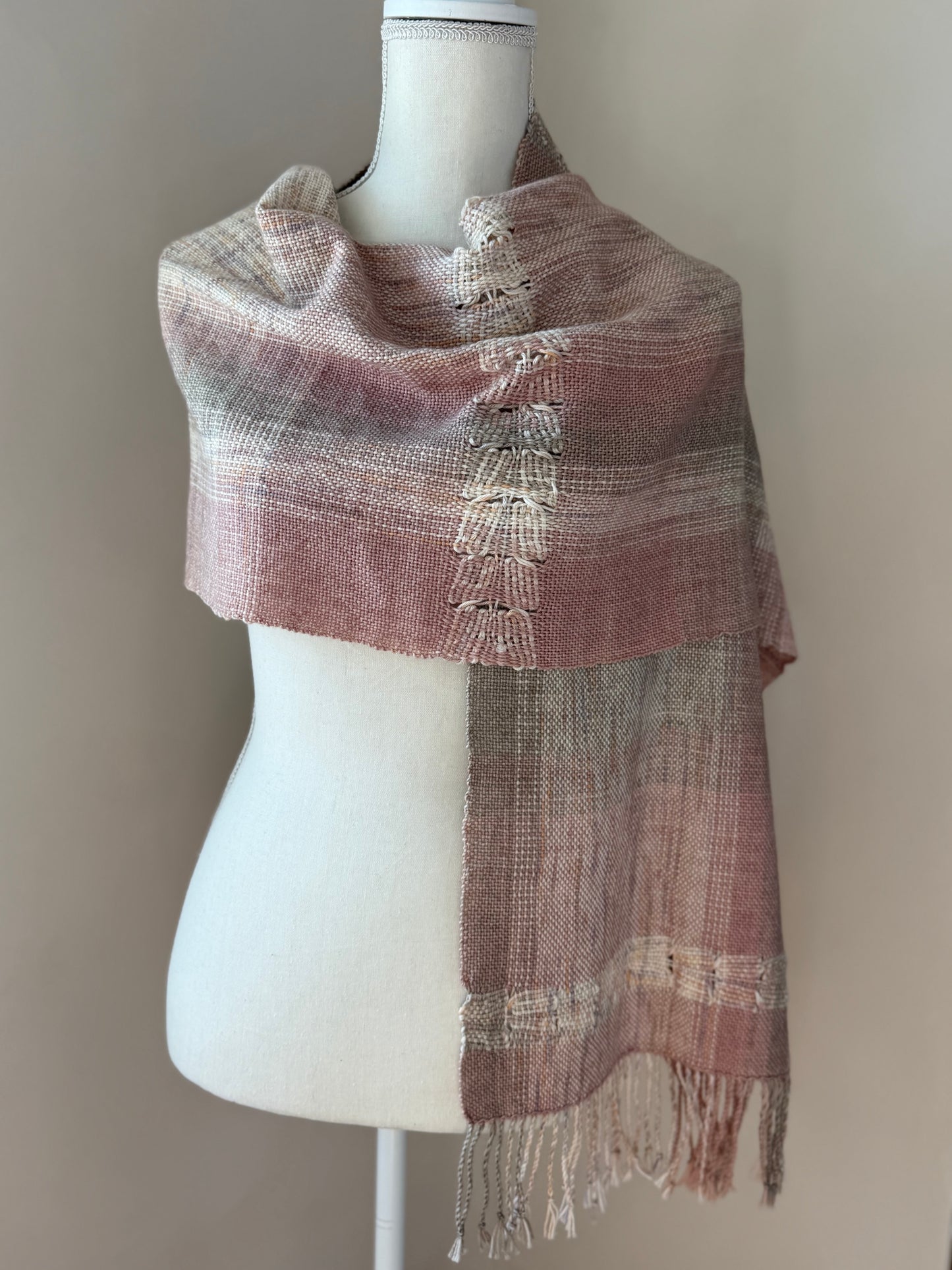 Coquina Spanish Lace Hand-Dyed Merino/Cotton Wrap