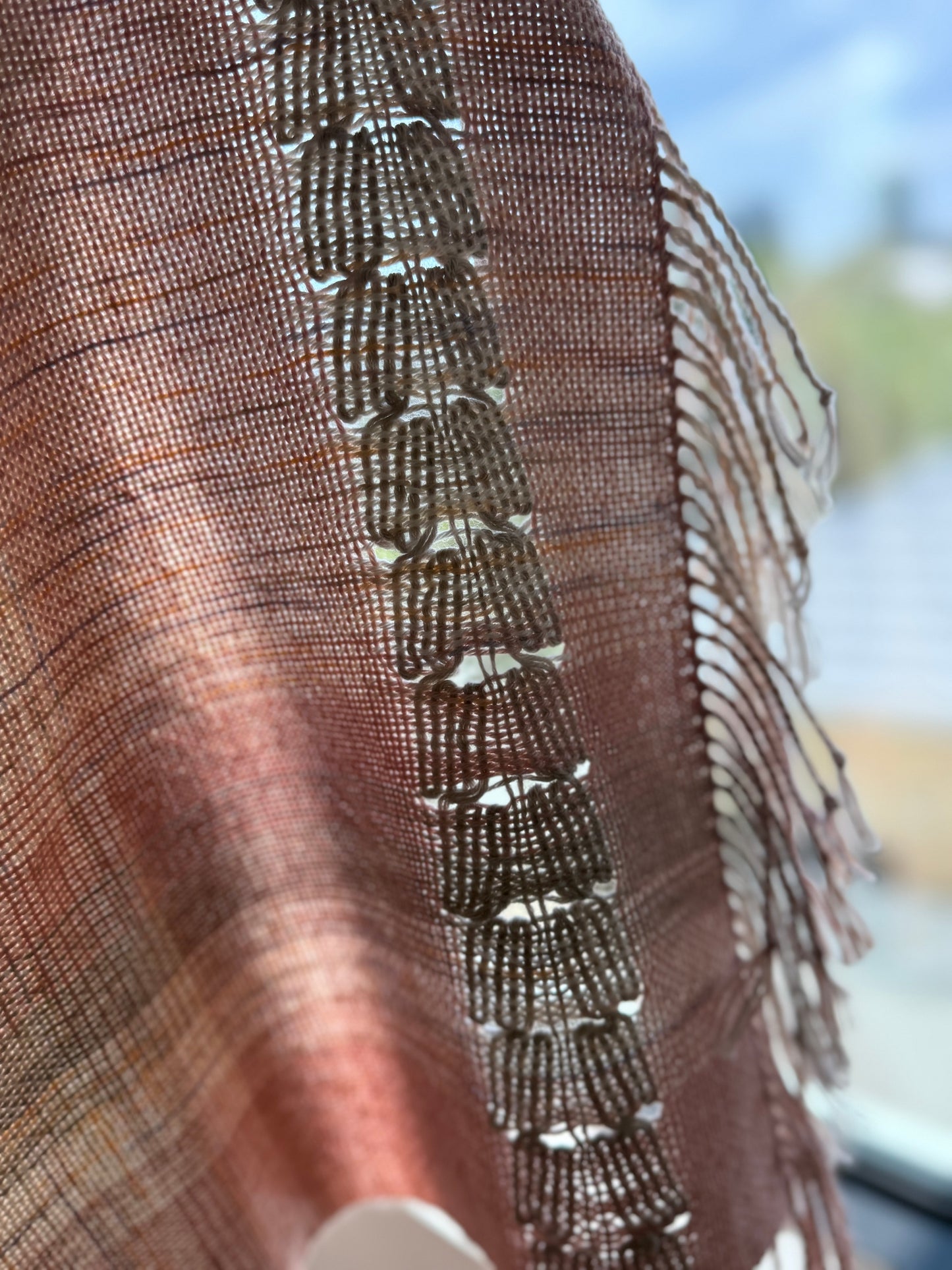 Coquina Spanish Lace Hand-Dyed Merino/Cotton Wrap