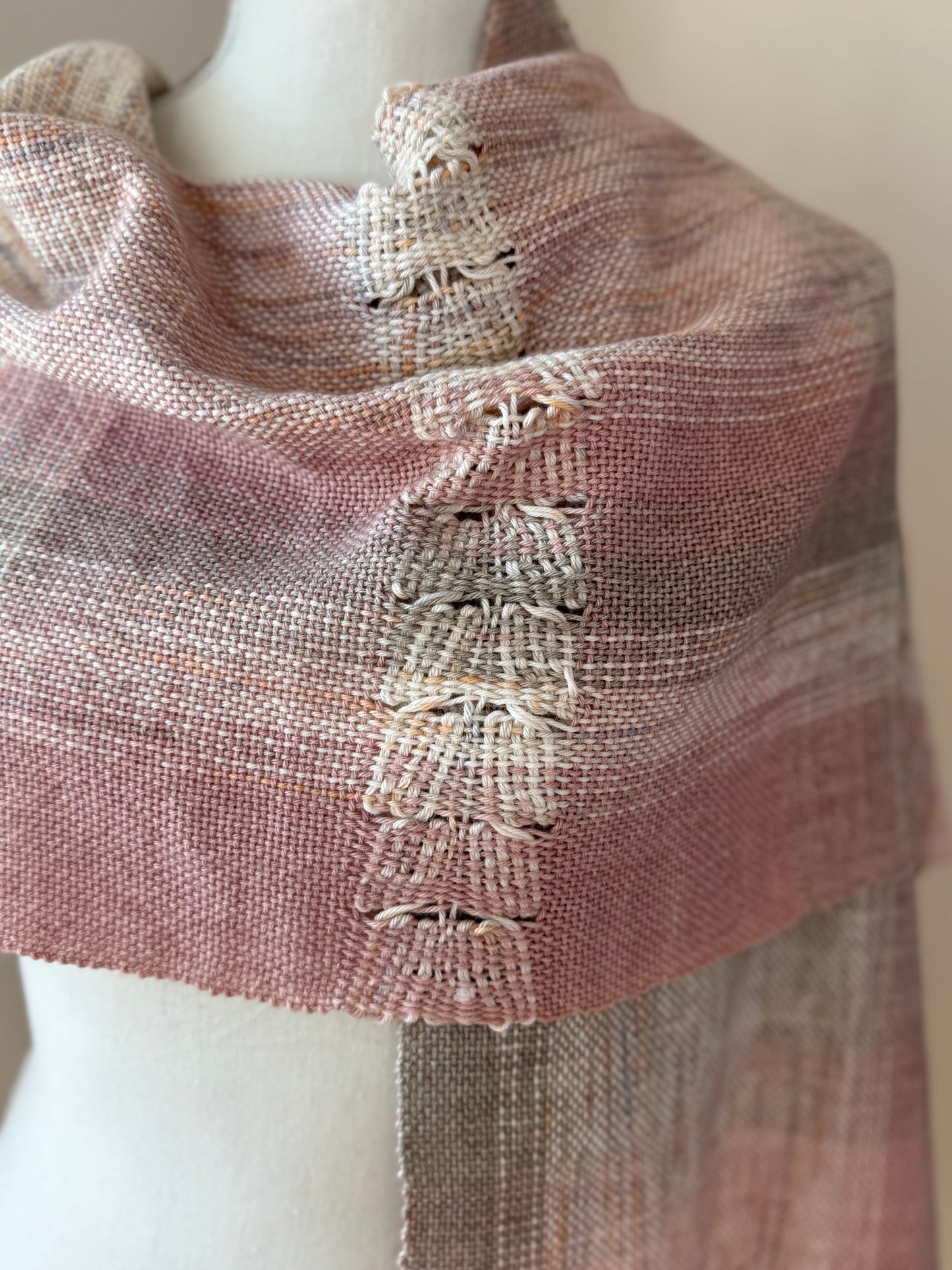 Coquina Spanish Lace Hand-Dyed Merino/Cotton Wrap