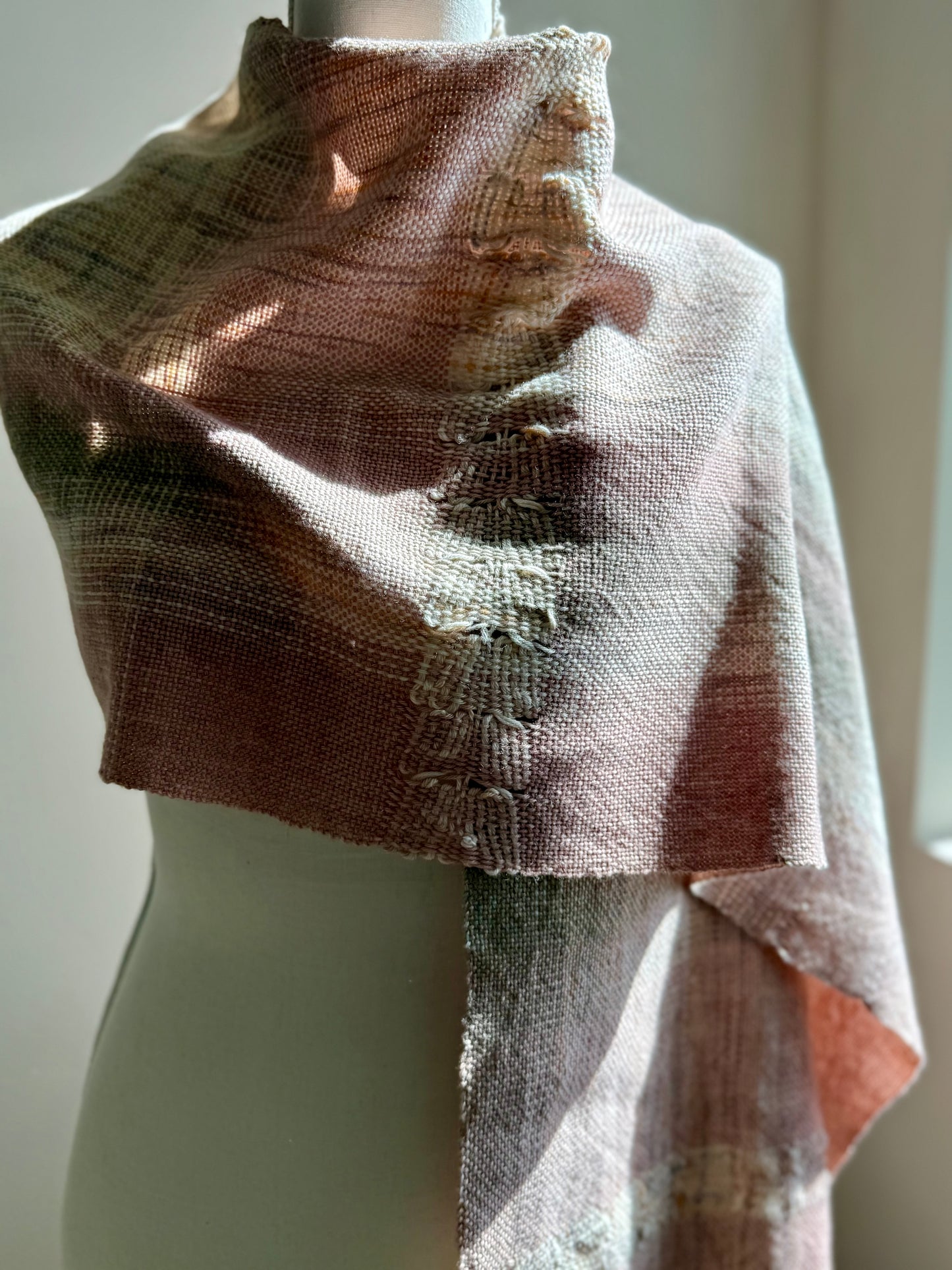 Coquina Spanish Lace Hand-Dyed Merino/Cotton Wrap