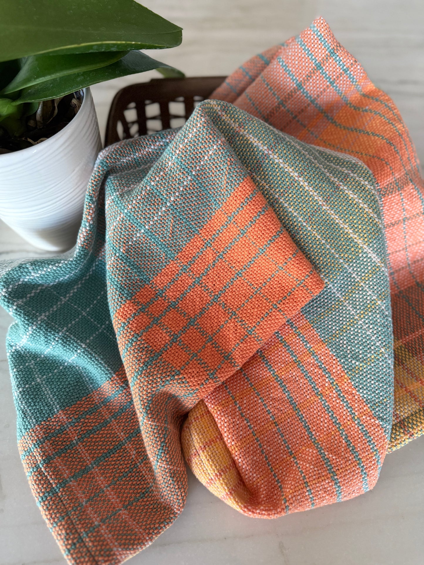 Sunkist Gridline Towels - Set of 2