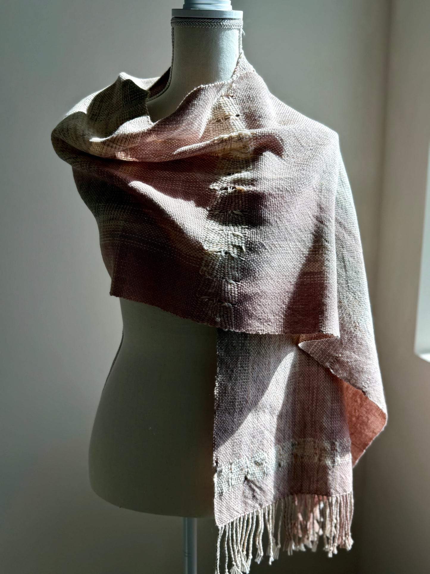 Coquina Spanish Lace Hand-Dyed Merino/Cotton Wrap