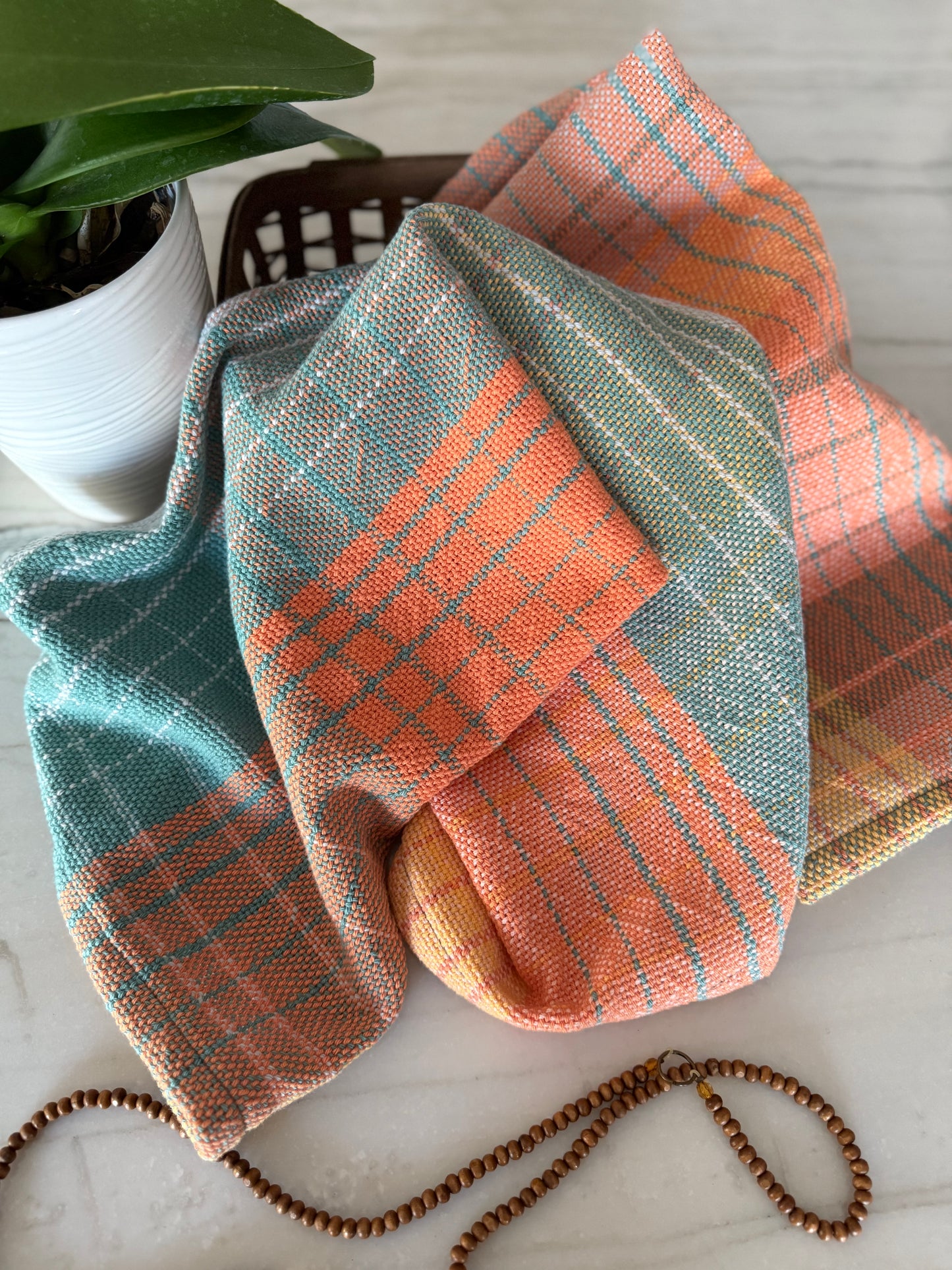 Sunkist Gridline Towels - Set of 2