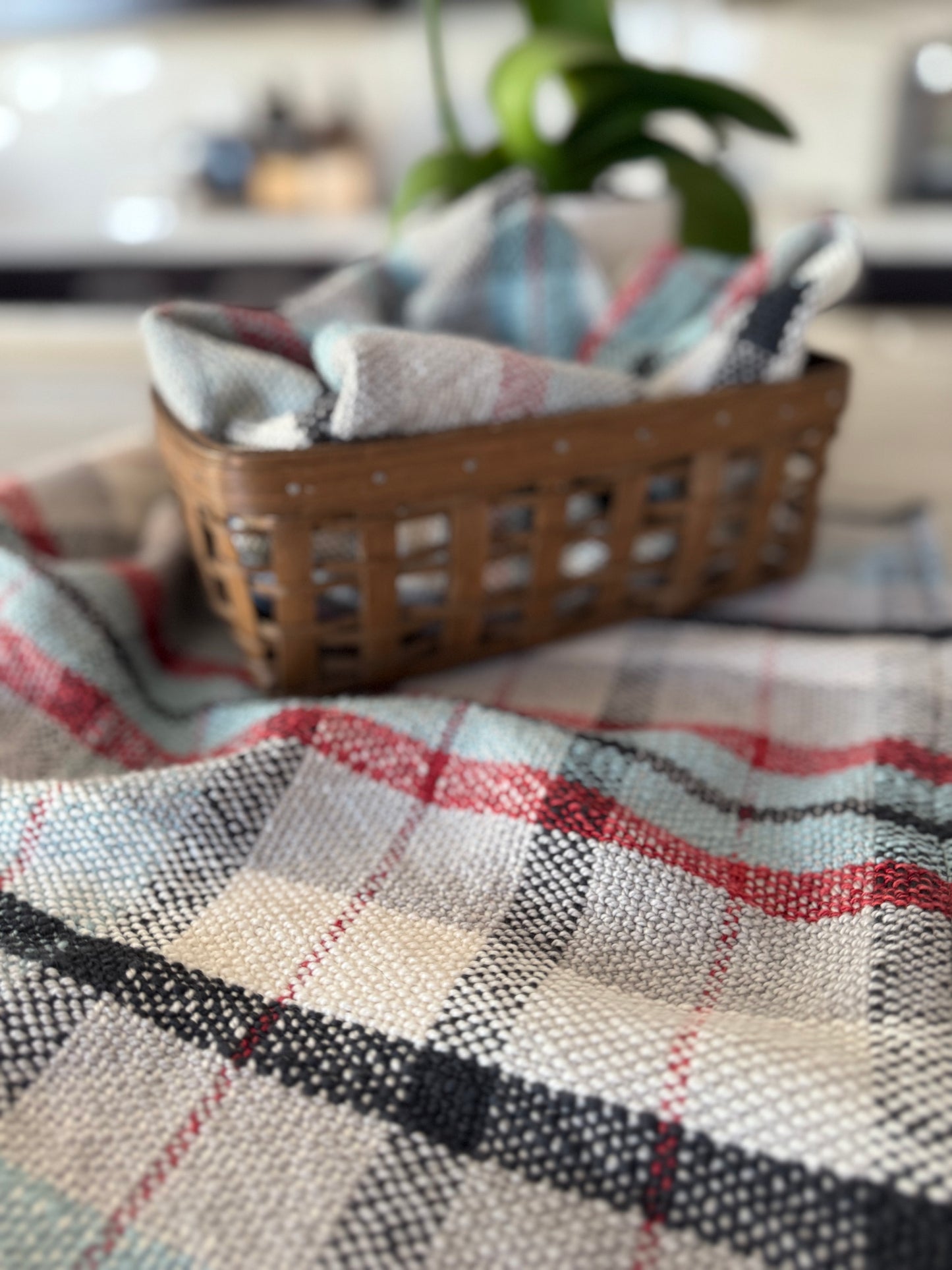 Rigid Heddle Weaving Pattern PDF - Harborside Plaid Towels