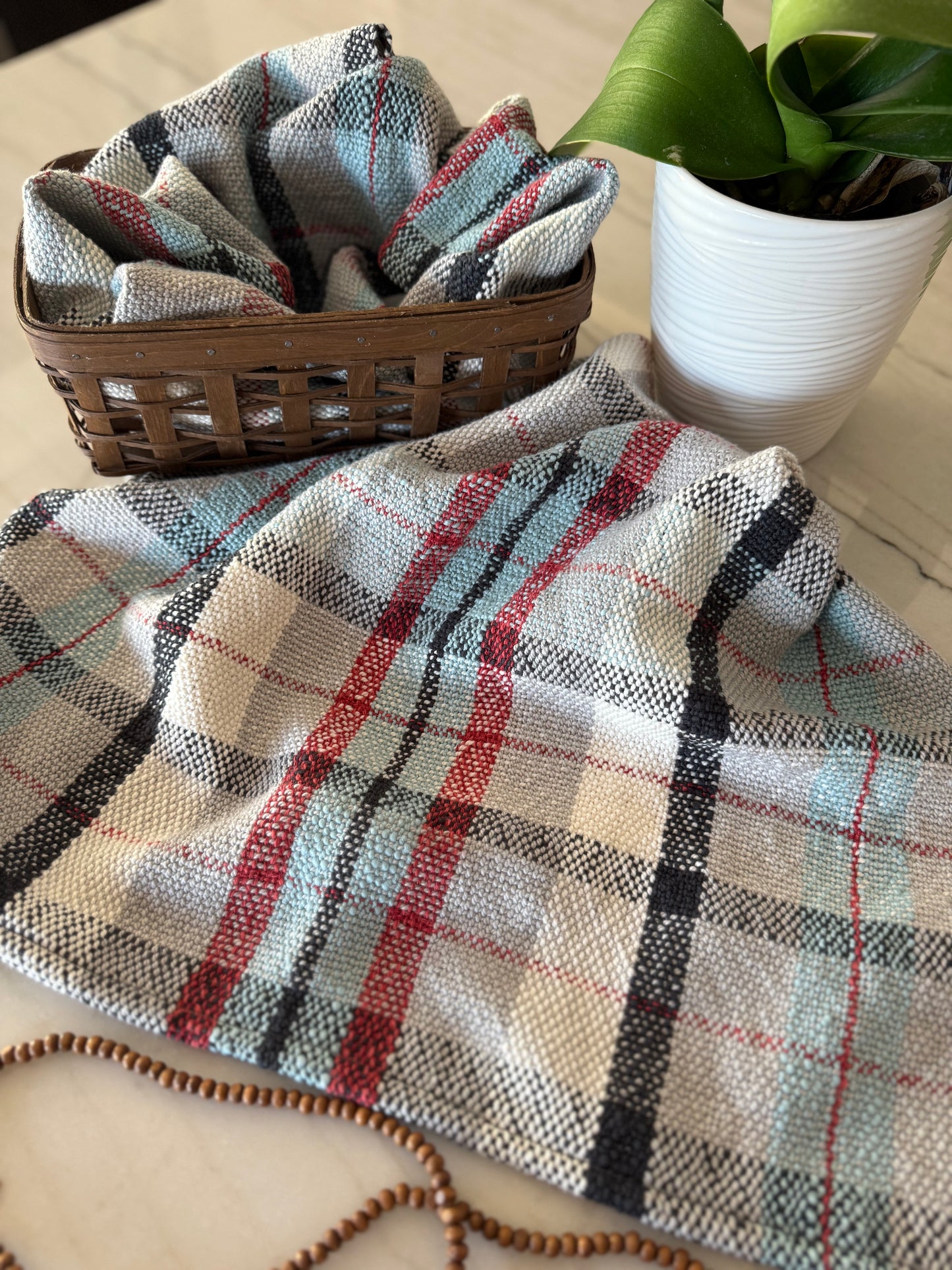 Rigid Heddle Weaving Pattern PDF - Harborside Plaid Towels