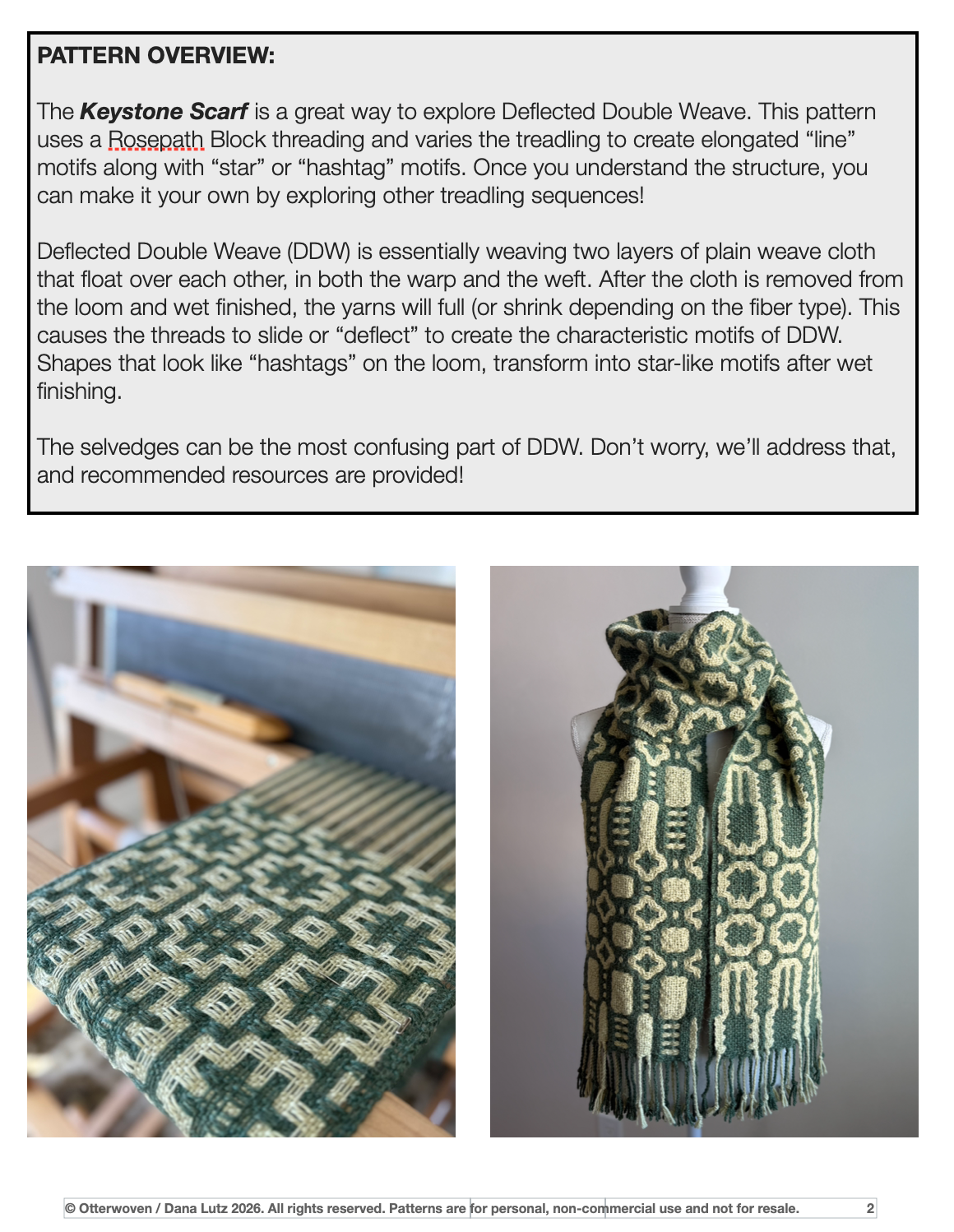 8-Shaft Weaving Pattern PDF & WIF - Keystone Scarf